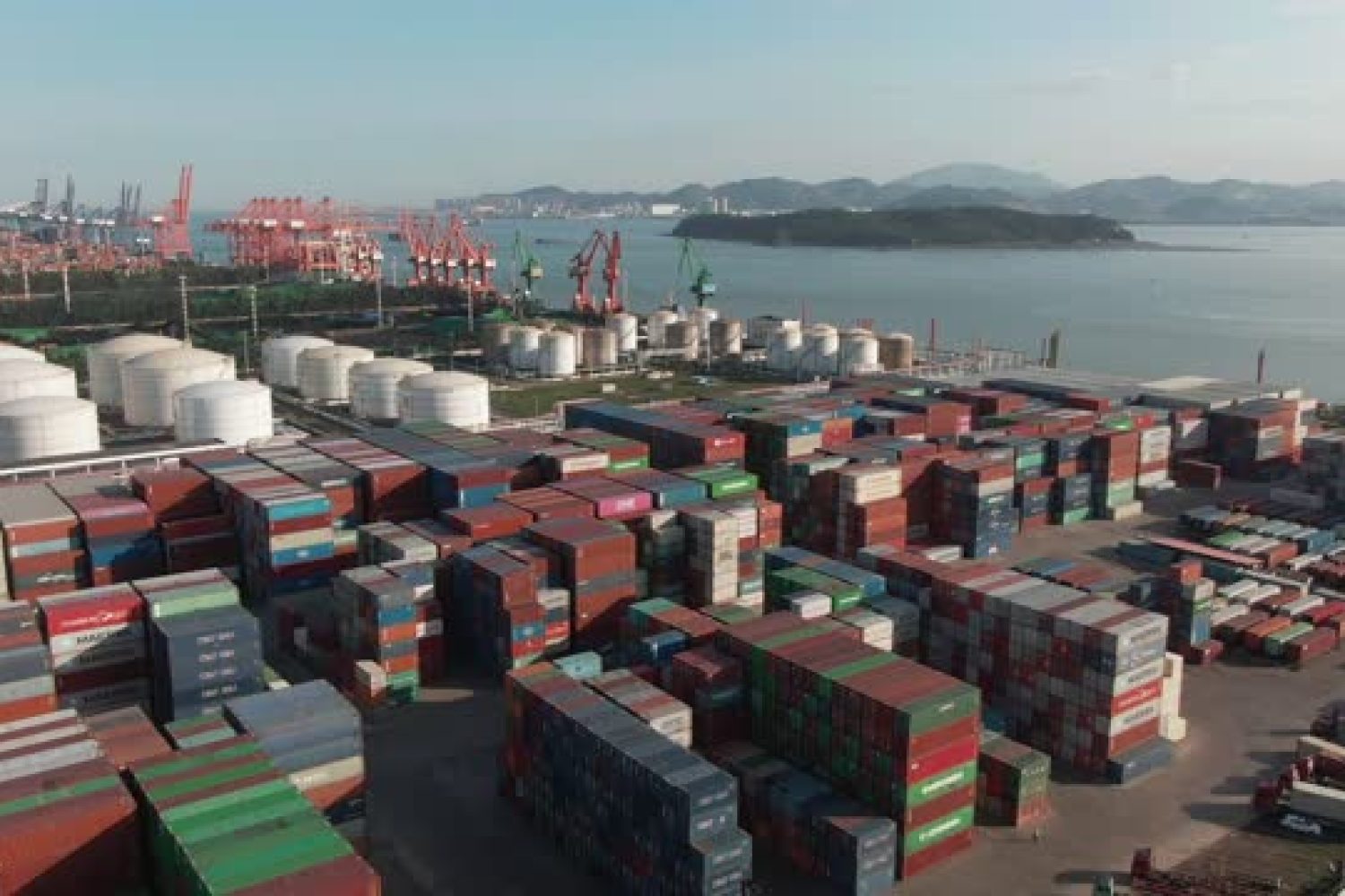 trading Aerial photography of seaside container terminal